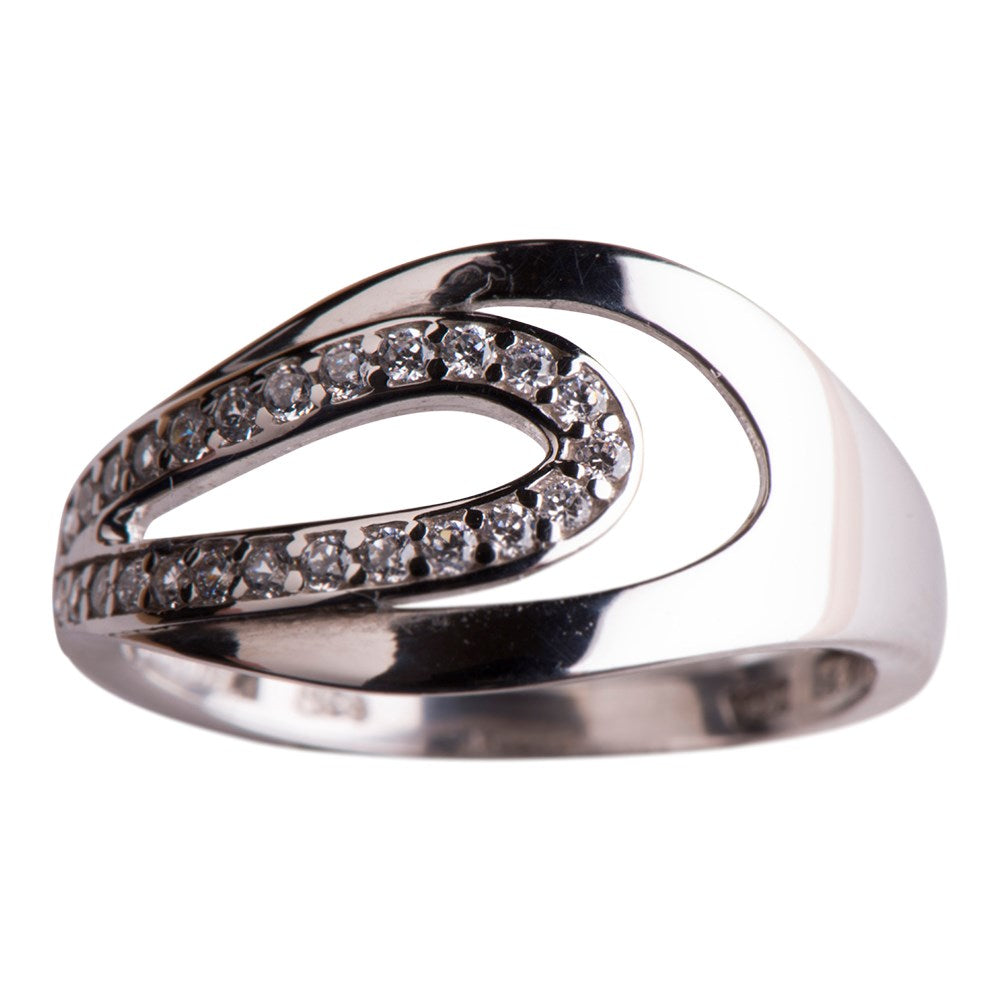 Silber-Damenring mit Zirkonia 
