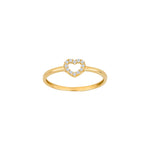 8kt. guldring hjerte m/cz