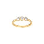 8kt. guldring m/kugler og 3 x cz