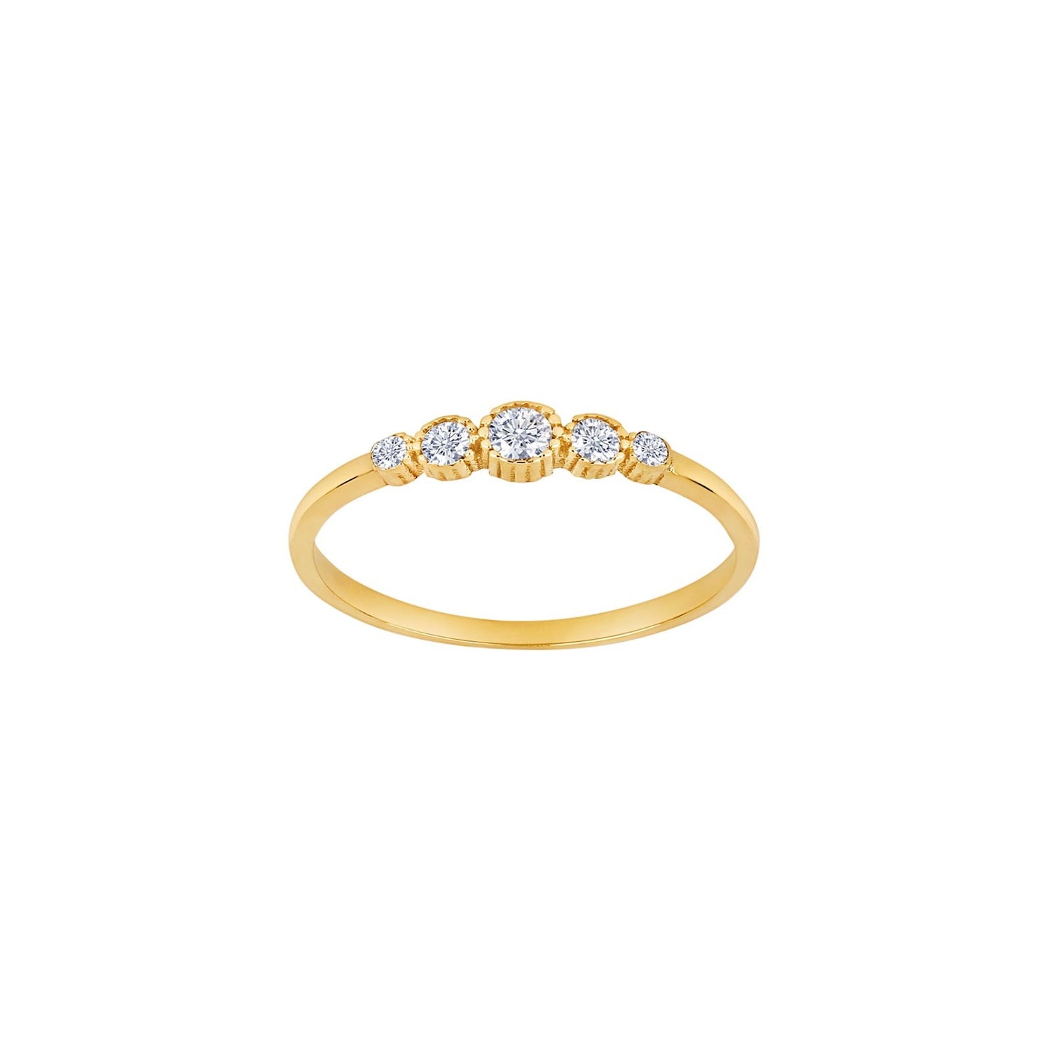 14kt. Goldring m/5 cz