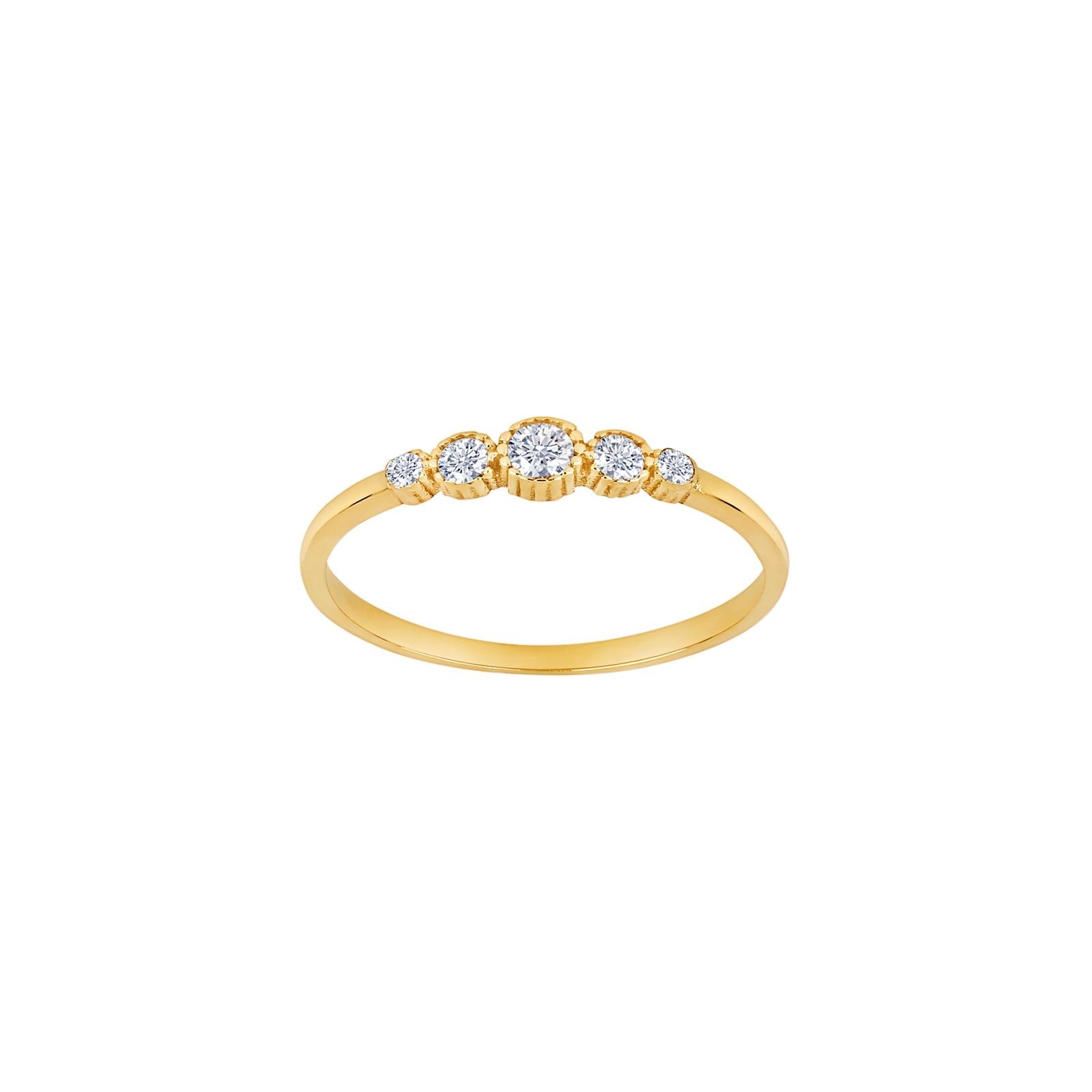 14kt. Goldring m/5 cz