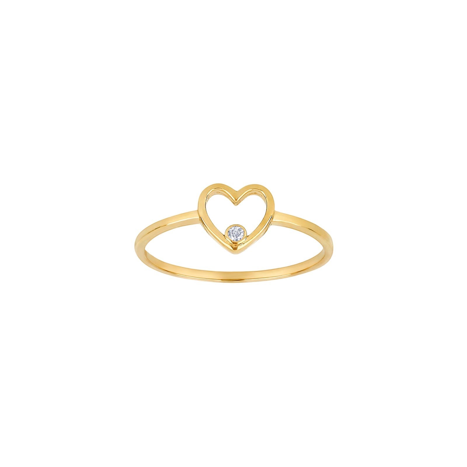 8kt. Goldring Herz m/cz 