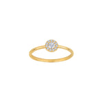 8kt. guldring lille rund roset m/cz