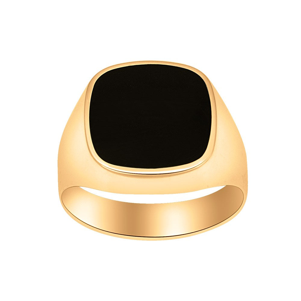 14kt. Goldring m/Onyx für Männer