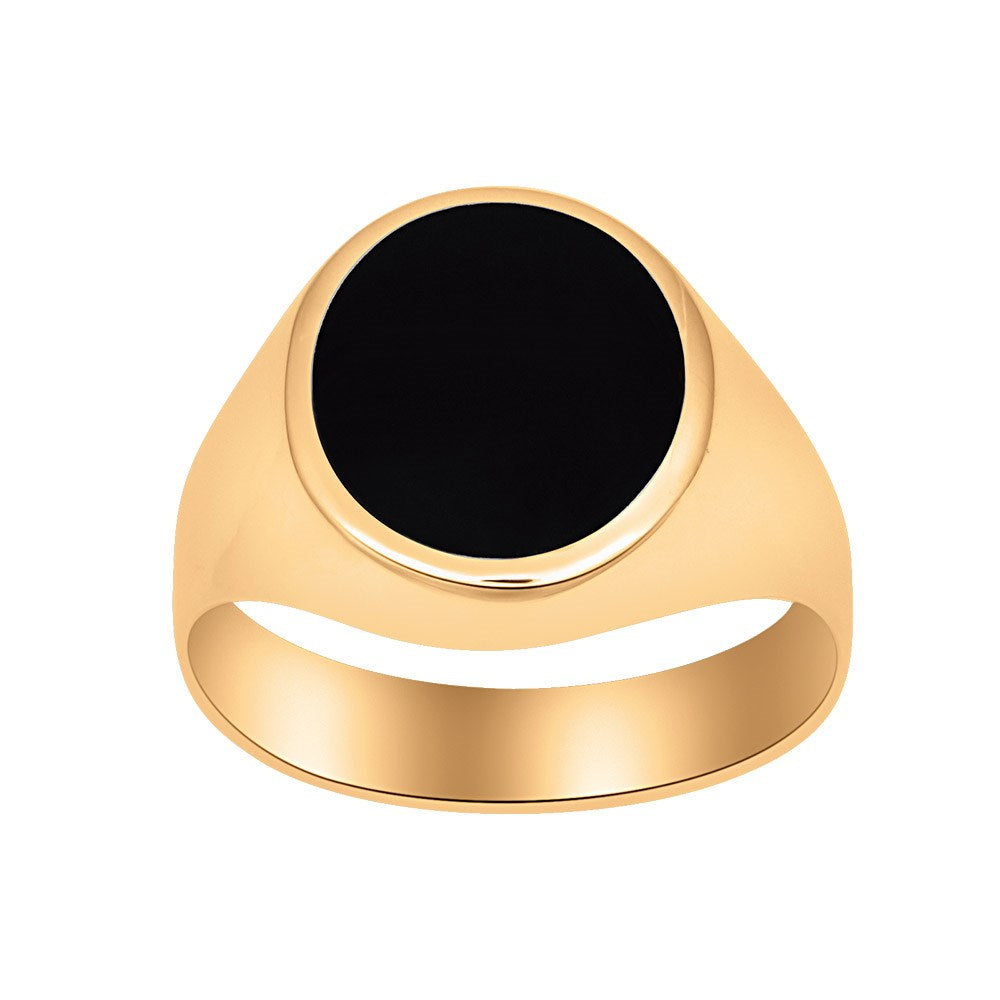 14kt. Goldring m/Onyx für Männer