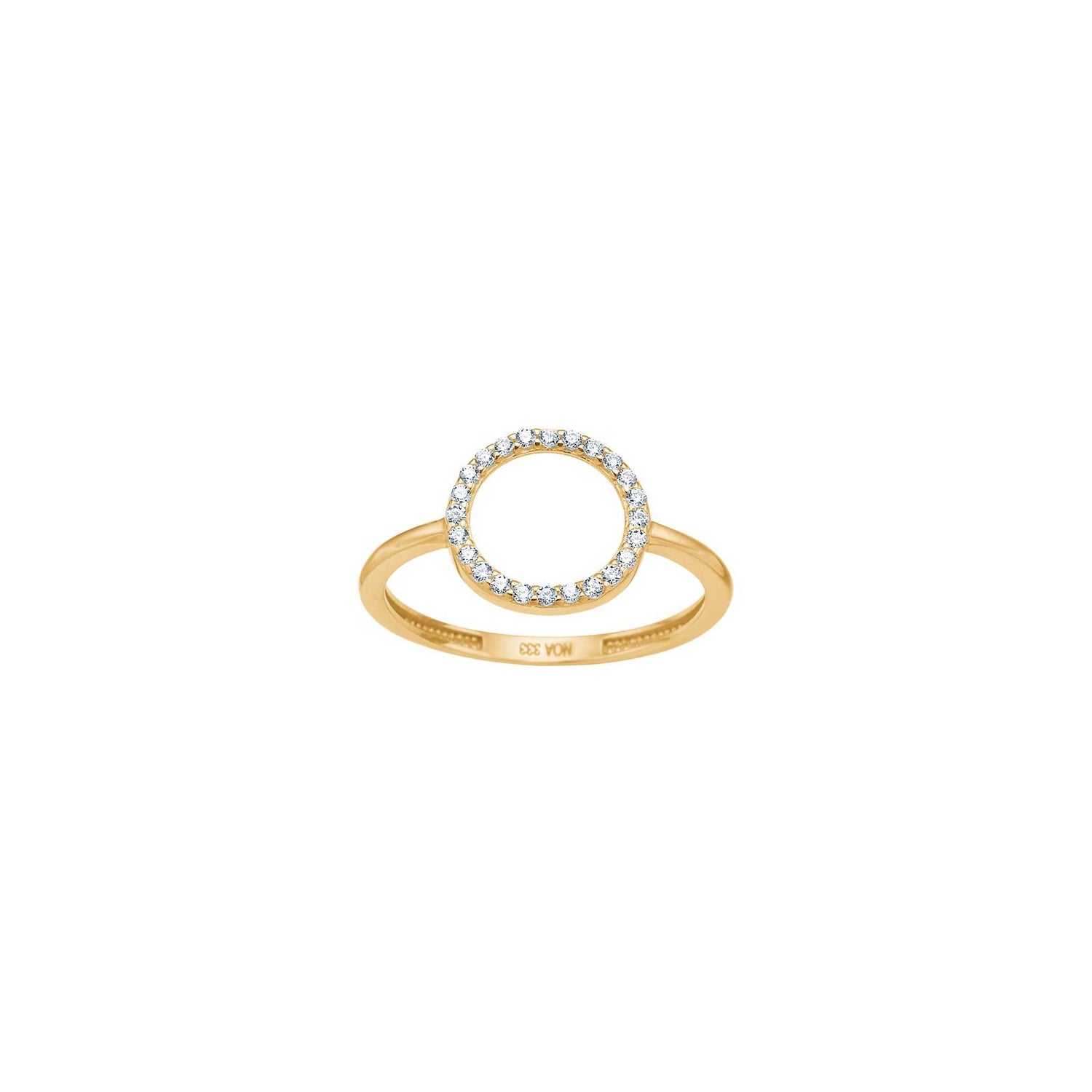 8kt. Gold Ring Kreis m. cz