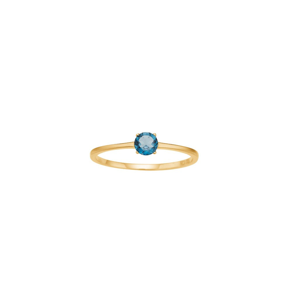 8kt. Goldring m 4mm Londoner blau Topas