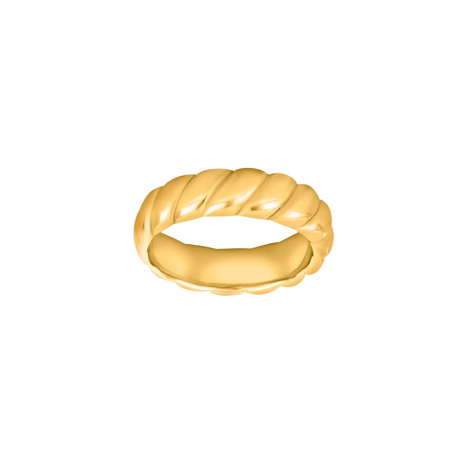 SON steel ring twisted - Gold-plated stainless steel / 70