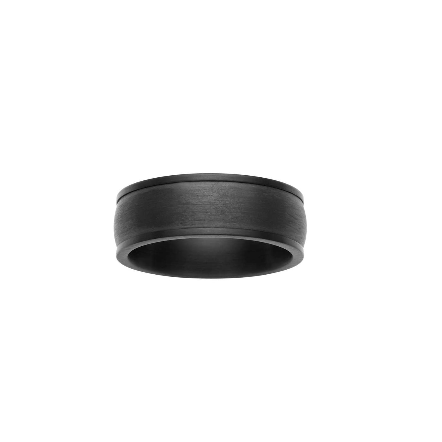 SON Stahl ring IP black mit carbon - IP schwarz / 56
