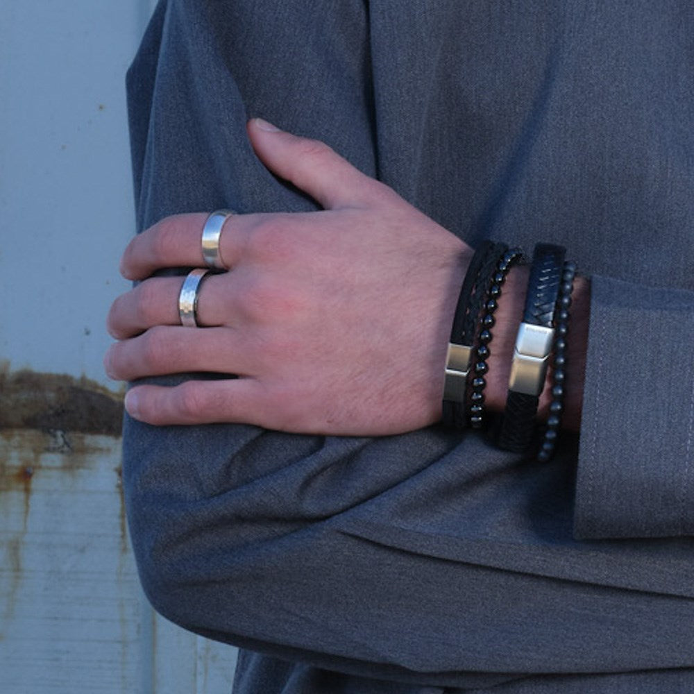 SON bracelet shiny black onyx 19-25cm