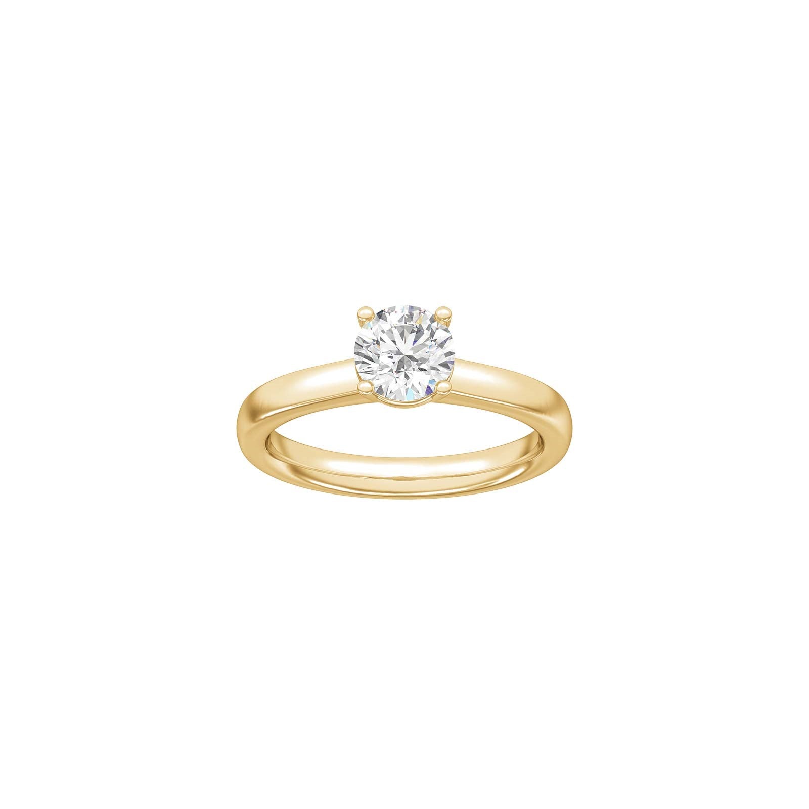 LUXUS Klassischer runder 14kt. Goldring mit Lab. G. Durchmesser 1,0ct TW/VS2