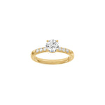 LUXUS Klassischer runder 14kt. Goldring mit Lab. G. Durchmesser 1,2ct TW/VS2