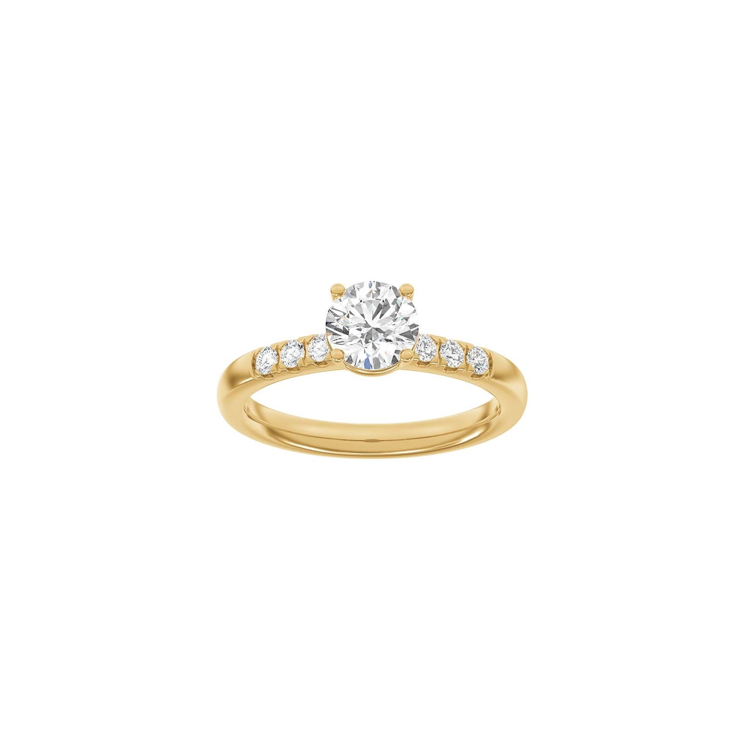 LUXURY Classic rund 14kt. Goldring m. Lab Grown Diamant 1,2ct TW/VS2 - 50 / Rotgold