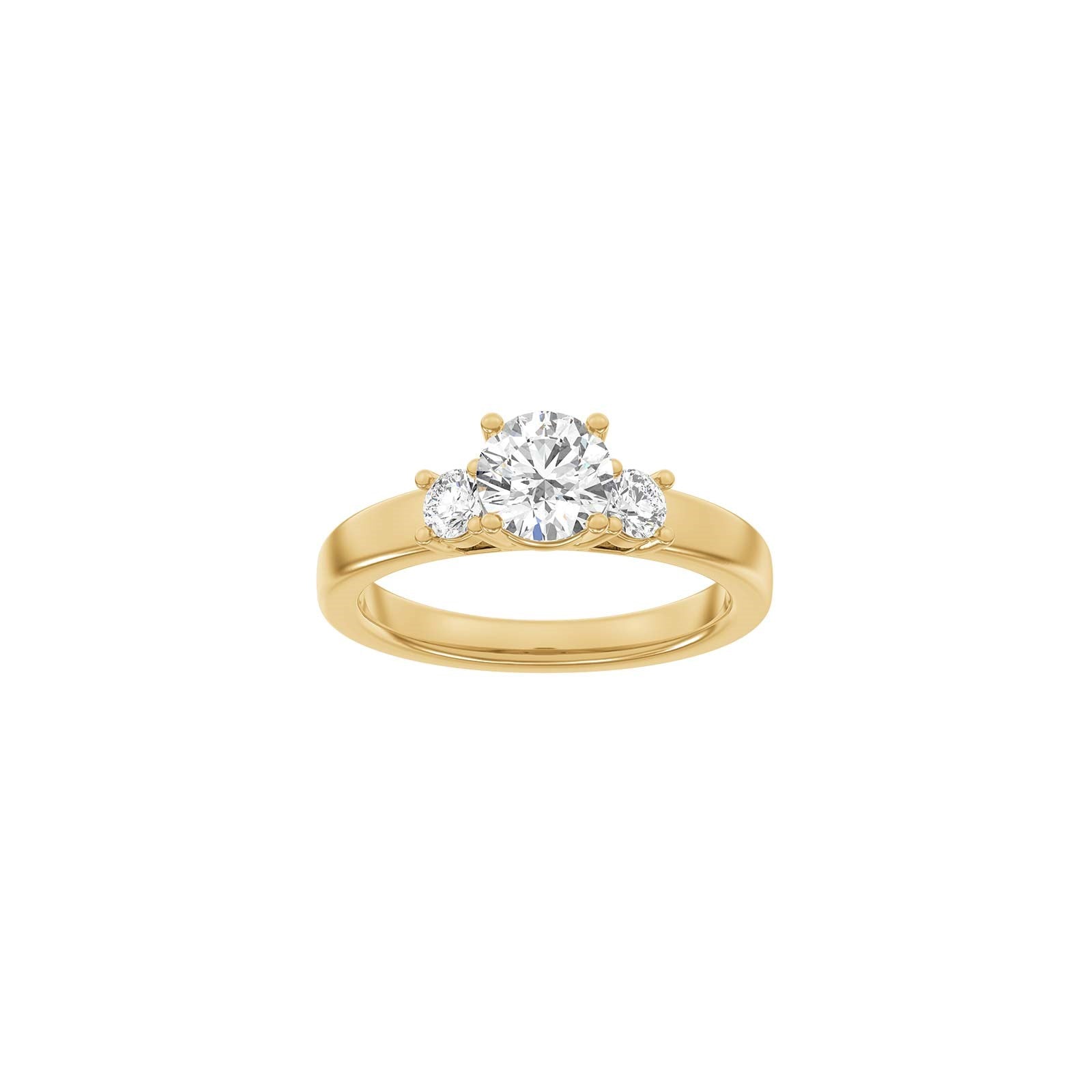 LUXUS Klassischer runder 14kt. Goldring mit Lab. G. Durchmesser 1,33ct TW/VS2