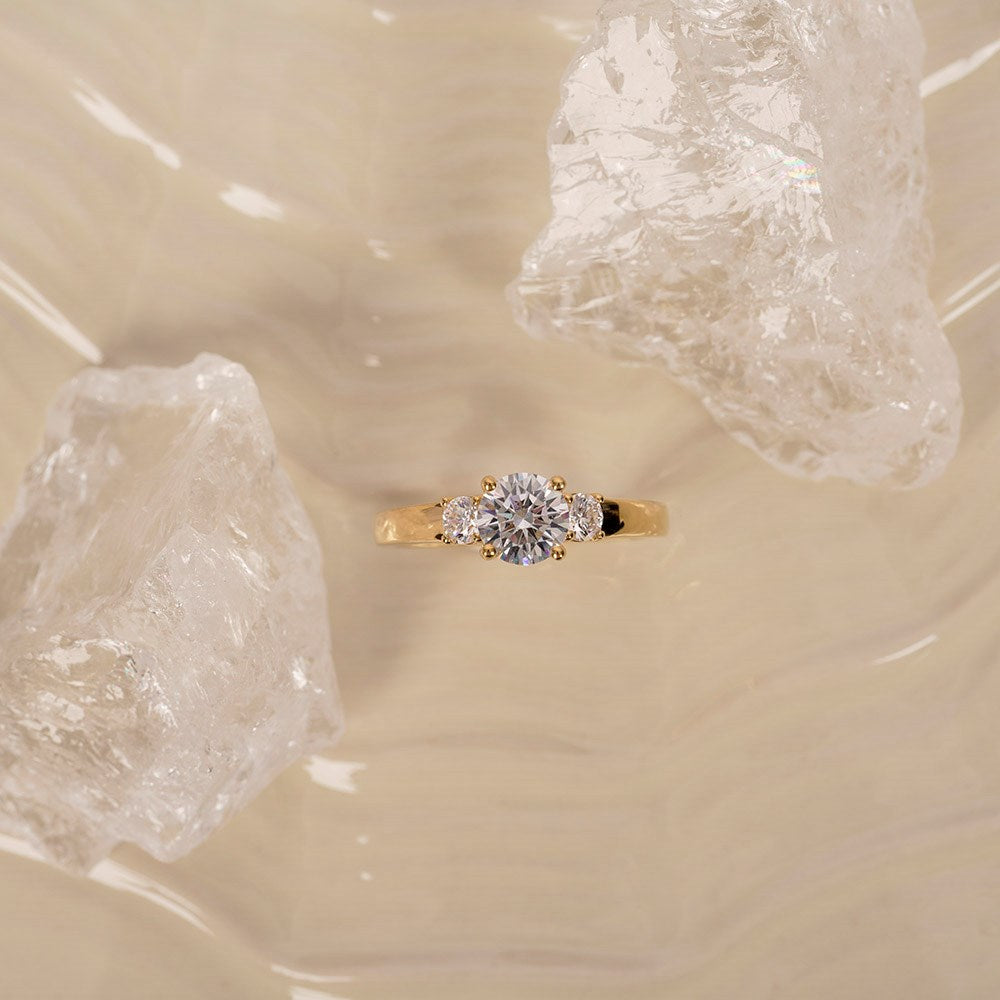 LUXURY Classic rund 14kt. Goldring m. Lab Grown Diamant 1,33ct TW/VS2
