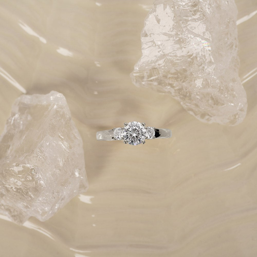LUXURY Classic rund 14kt. Goldring m. Lab Grown Diamant 1,33ct TW/VS2 - 50 / Rotgold