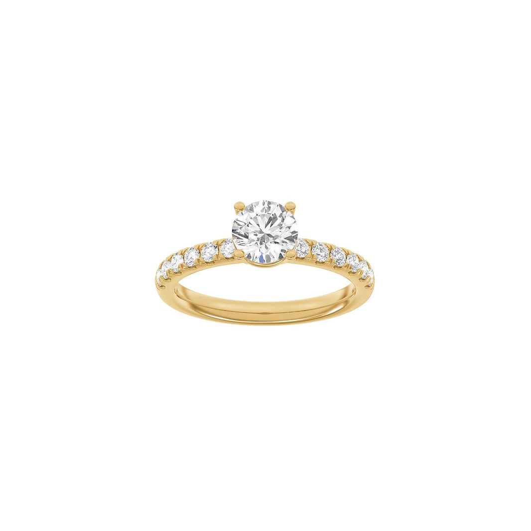 LUXURY Classic round 14ct. gold ring w. lab grown diamond 1,4ct TW/VS2 - 50 / Guld