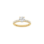 LUXUS Klassischer runder 14kt. Goldring mit Lab. G. Durchmesser 1,4ct TW/VS2