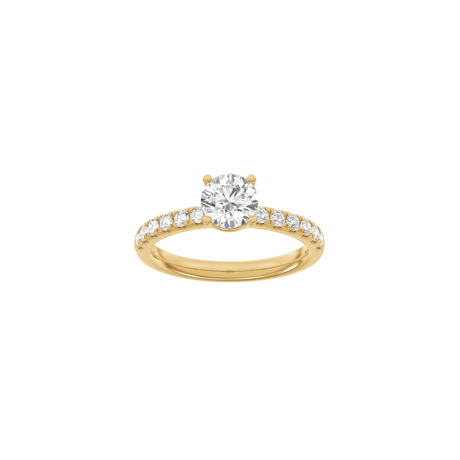 LUXUS Klassischer runder 14kt. Goldring mit Lab. G. Durchmesser 1,4ct TW/VS2