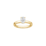 LUXUS Klassischer ovaler 14kt. Goldring mit Lab. G. Durchmesser 1,0ct TW/VS2