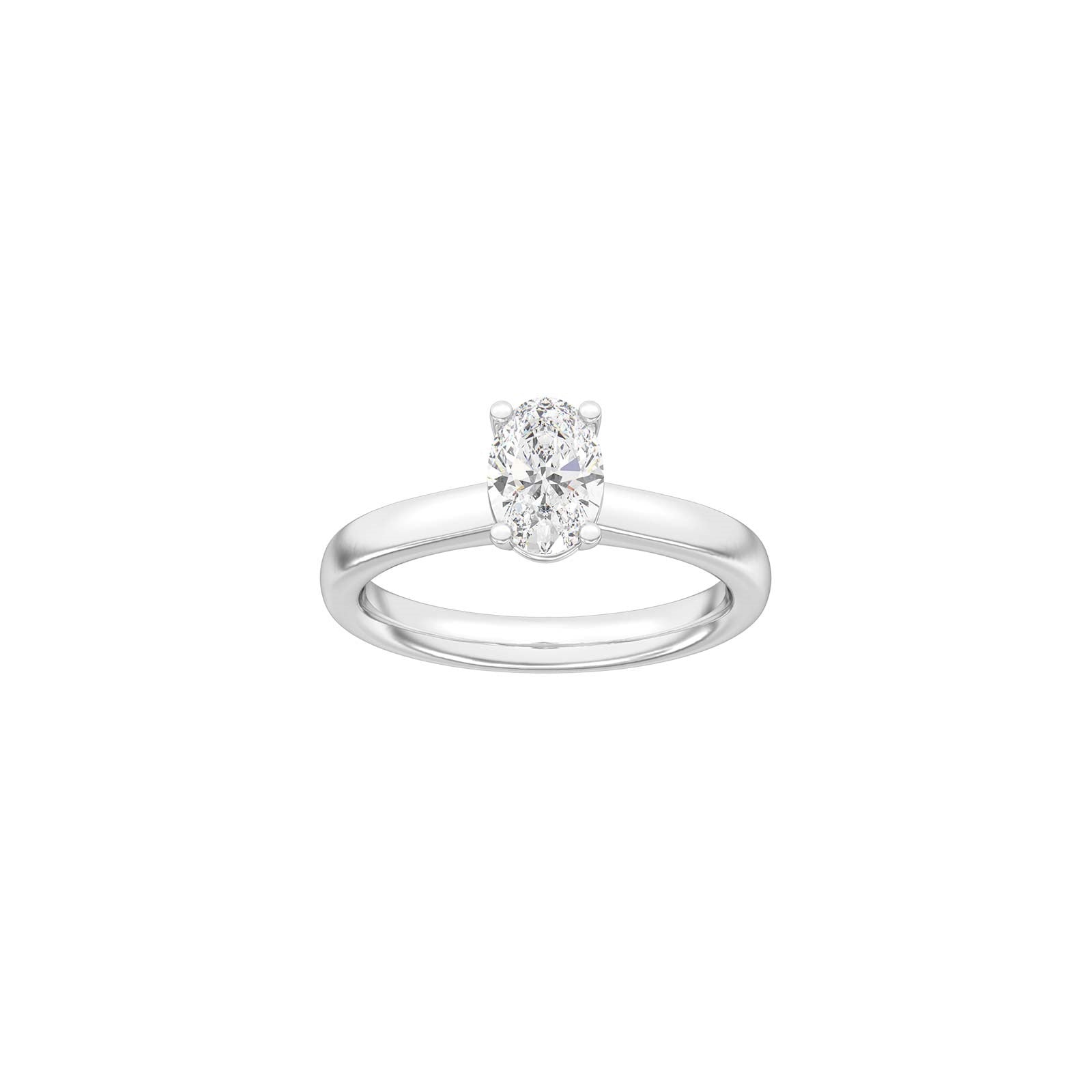 LUXURY Classic oval 14kt. Goldring m. Lab Grown Diamant 1,0ct TW/VS2