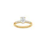 LUXUS Klassischer ovaler 14kt. Goldring mit Lab. G. Durchmesser 1,2ct TW/VS2