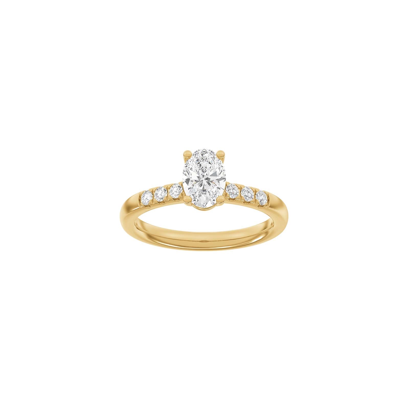 LUXUS Klassischer ovaler 14kt. Goldring mit Lab. G. Durchmesser 1,2ct TW/VS2