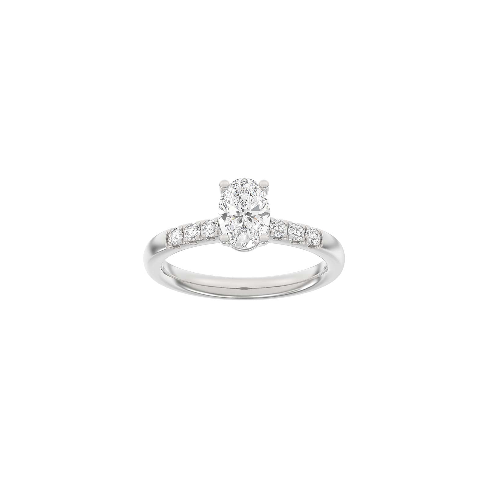 LUXURY Classic oval 14ct. gold ring w. lab grown diamond 1,2ct TW/VS2