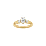 LUXUS Klassischer ovaler 14kt. Goldring mit Lab. G. Durchmesser 1,33ct TW/VS2