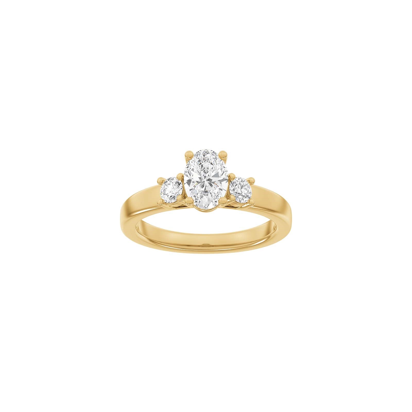 LUXUS Klassischer ovaler 14kt. Goldring mit Lab. G. Durchmesser 1,33ct TW/VS2