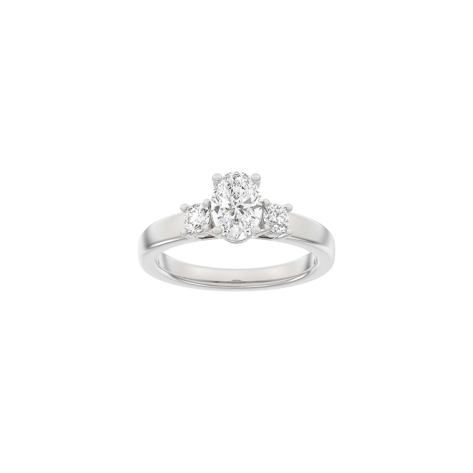 LUXURY Classic oval 14kt. guldring m. lab grown diamant 1,33ct TW/VS2