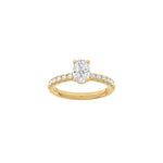 LUXUS Klassischer ovaler 14kt. Goldring mit Lab. G. Durchmesser 1,4ct TW/VS2