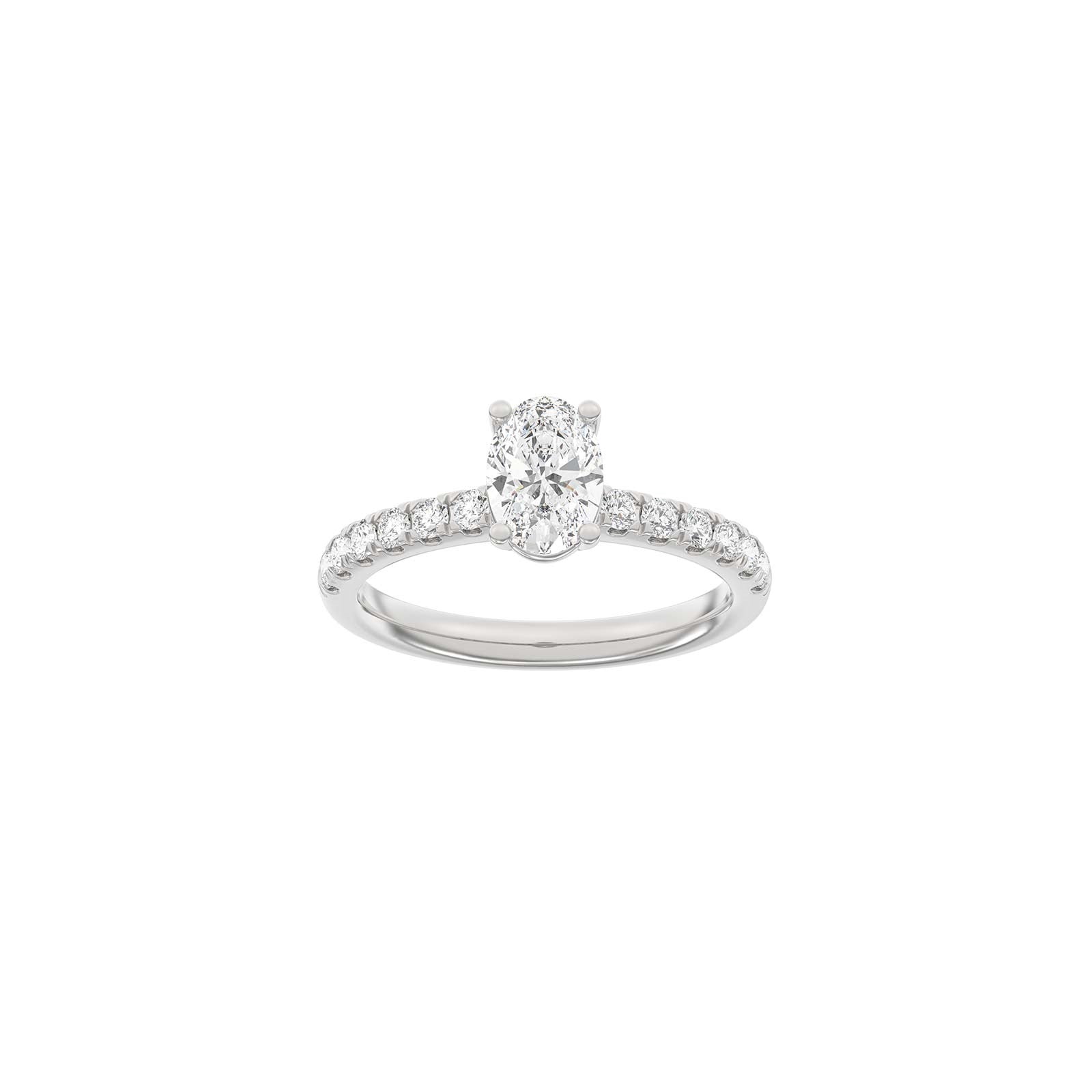 LUXURY Classic oval 14kt. guldring m. lab grown diamant 1,4ct TW/VS2