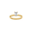 LUXURY Classic firkant 14kt. guldring m. lab grown diamant 1,0ct TW/VS2