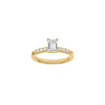 LUXUS Klassischer quadratischer 14kt. Goldring mit Lab. G. Durchmesser 1,2ct TW/VS2