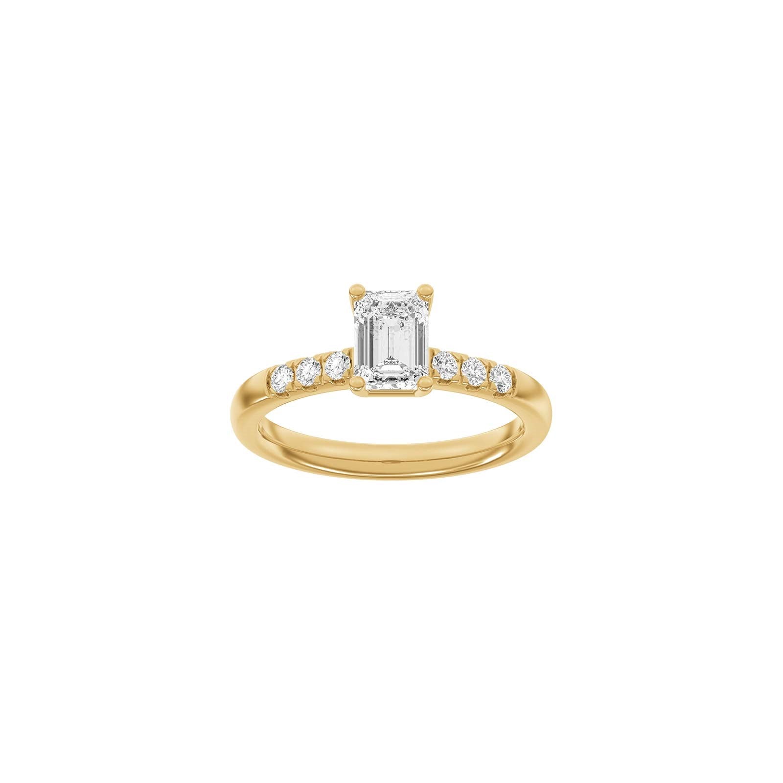 LUXUS Klassischer quadratischer 14kt. Goldring mit Lab. G. Durchmesser 1,2ct TW/VS2