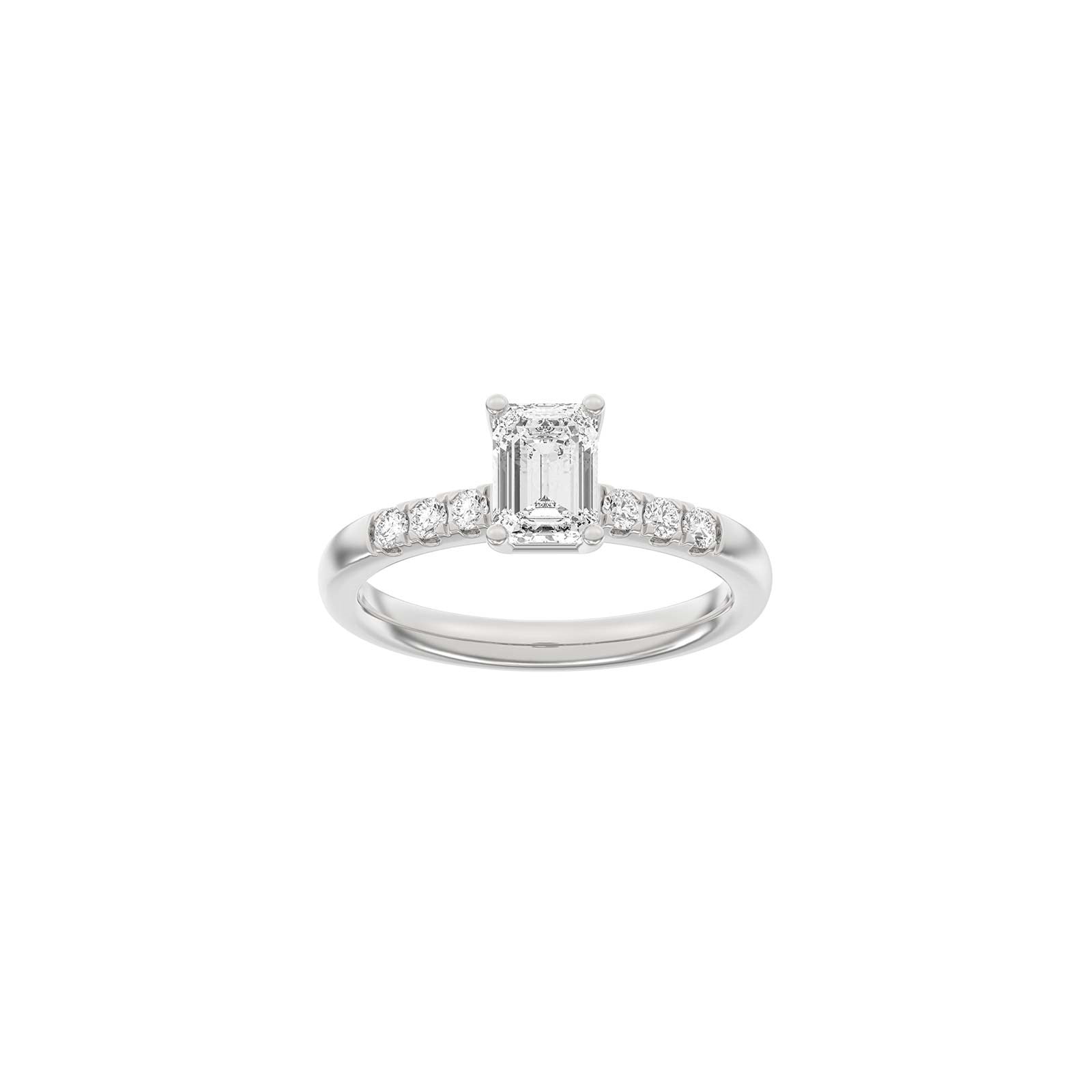 LUXURY Classic square 14ct. gold ring w. lab grown diamond 1,2ct TW/VS2