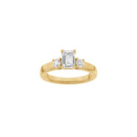 LUXUS Klassischer quadratischer 14kt. Goldring mit Lab. G. Durchmesser 1,33ct TW/VS2