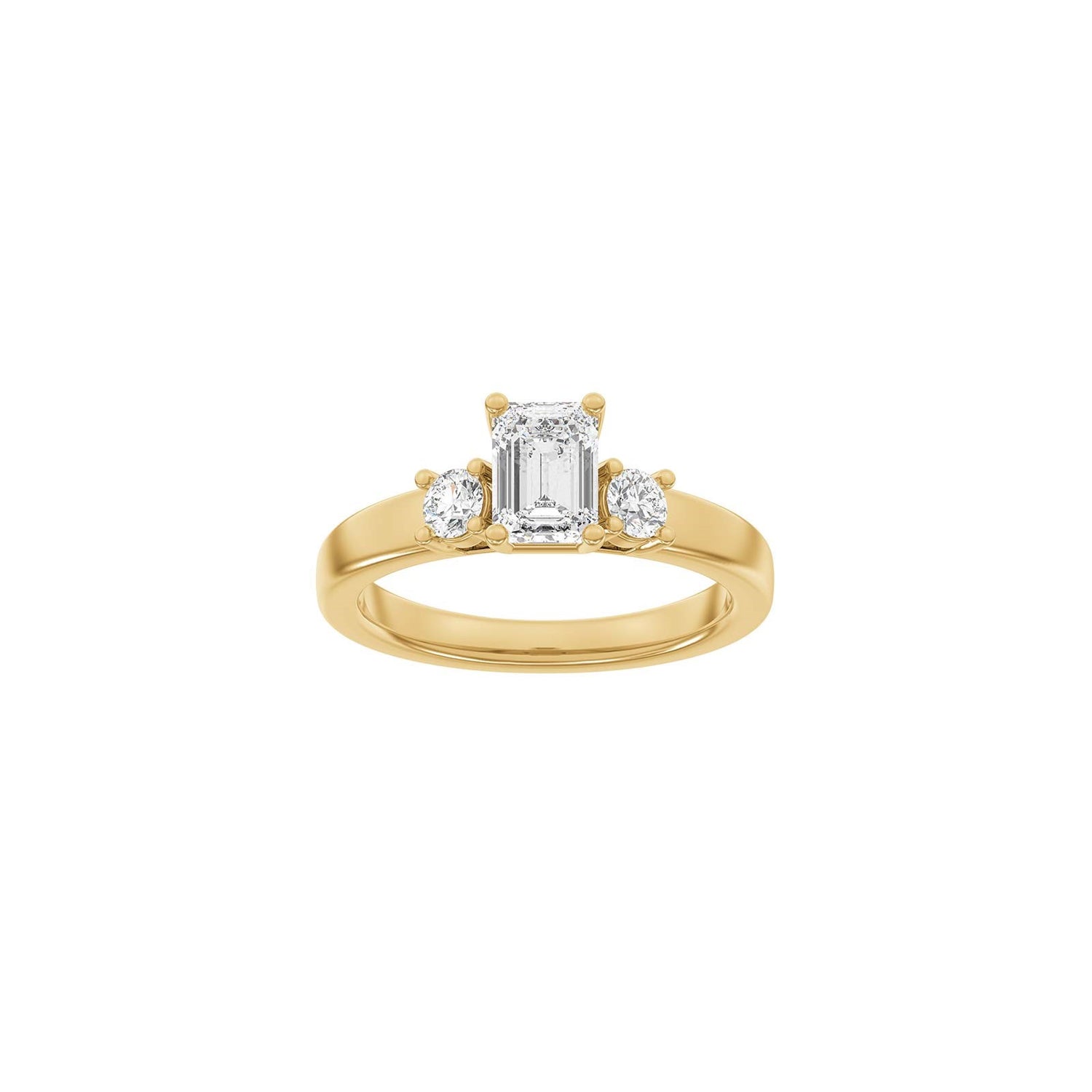 LUXURY Classic Quadrat 14kt. Goldring m. Lab Grown Diamant 1,33ct TW/VS2 - 50 / Rotgold