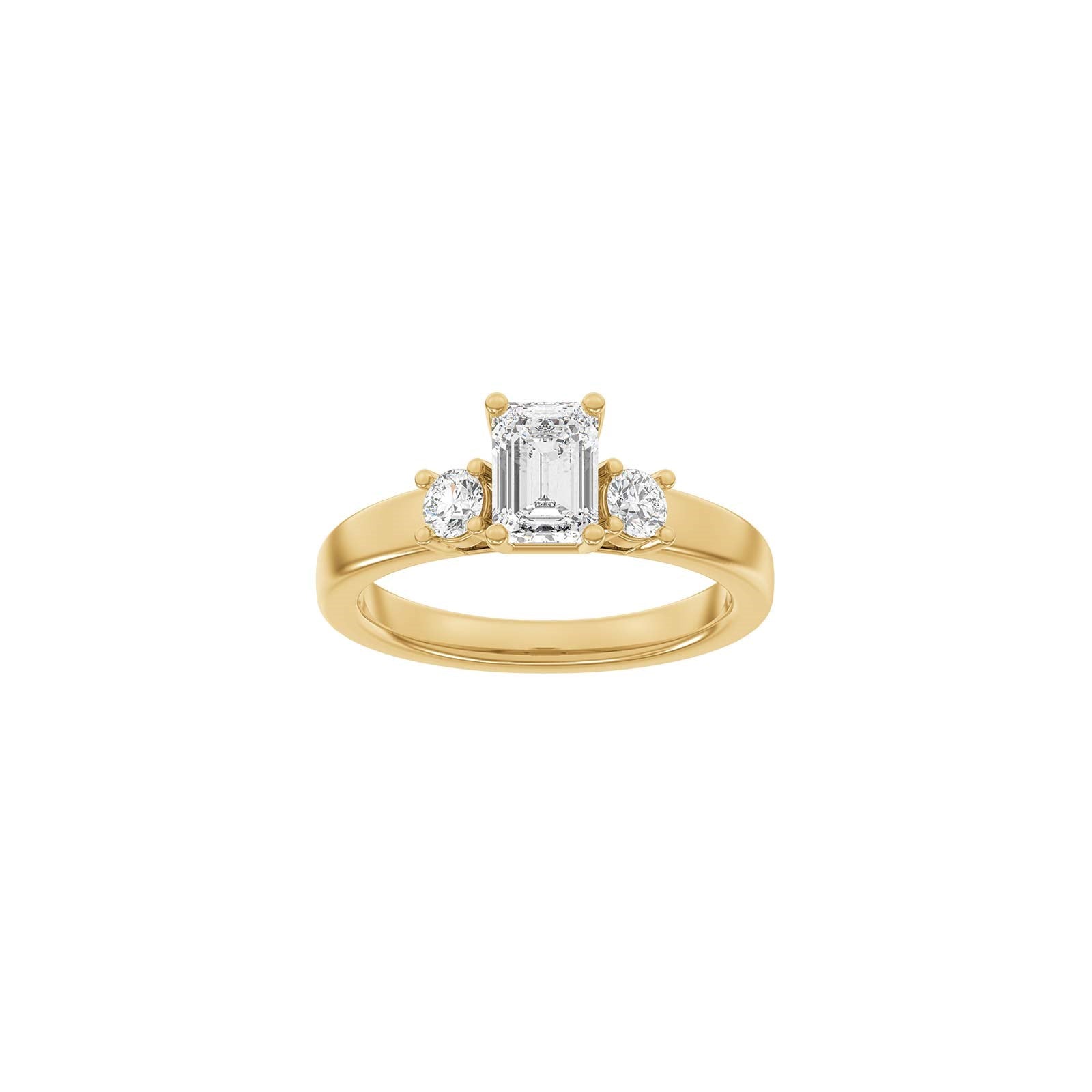 LUXUS Klassischer quadratischer 14kt. Goldring mit Lab. G. Durchmesser 1,33ct TW/VS2
