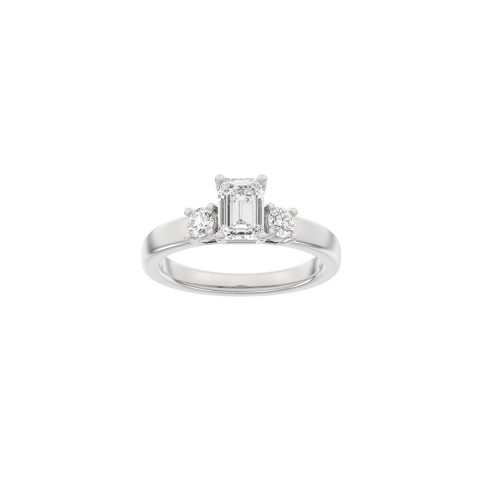 LUXURY Classic square 14ct. gold ring w. lab grown diamond 1,33ct TW/VS2