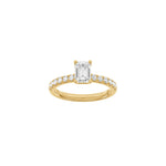 LUXUS Klassischer quadratischer 14kt. Goldring mit Lab. G. Durchmesser 1,4ct TW/VS2