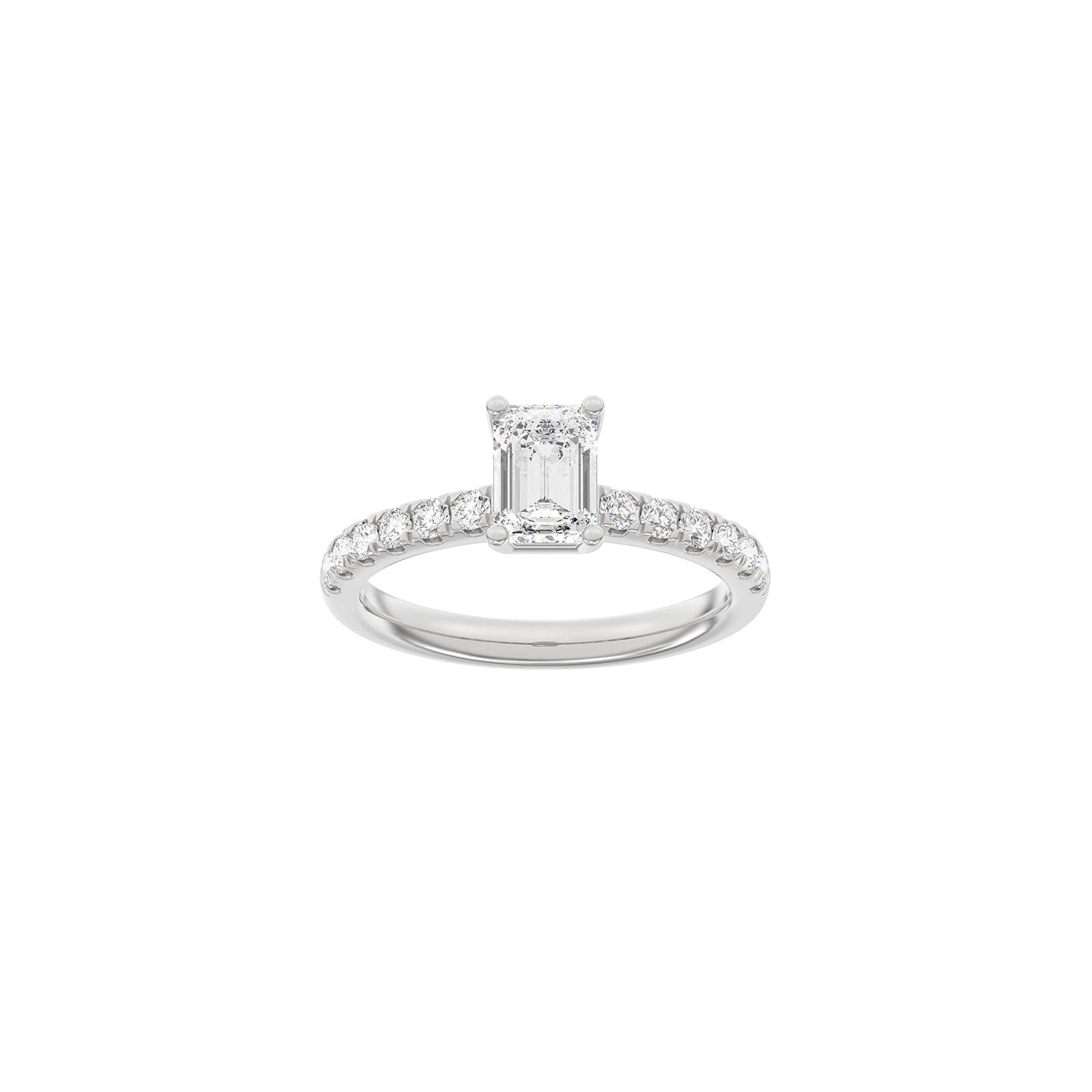 LUXURY Classic square 14ct. gold ring w. lab grown diamond 1,4ct TW/VS2