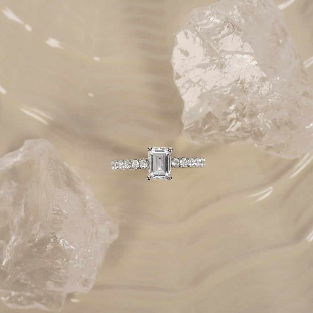 LUXURY Classic firkant 14kt. guldring m. lab grown diamant 1,4ct TW/VS2