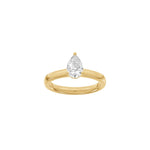 LUXUS Klassischer Tropfen 14kt. Goldring mit Lab. G. Durchmesser 1,0ct TW/VS2