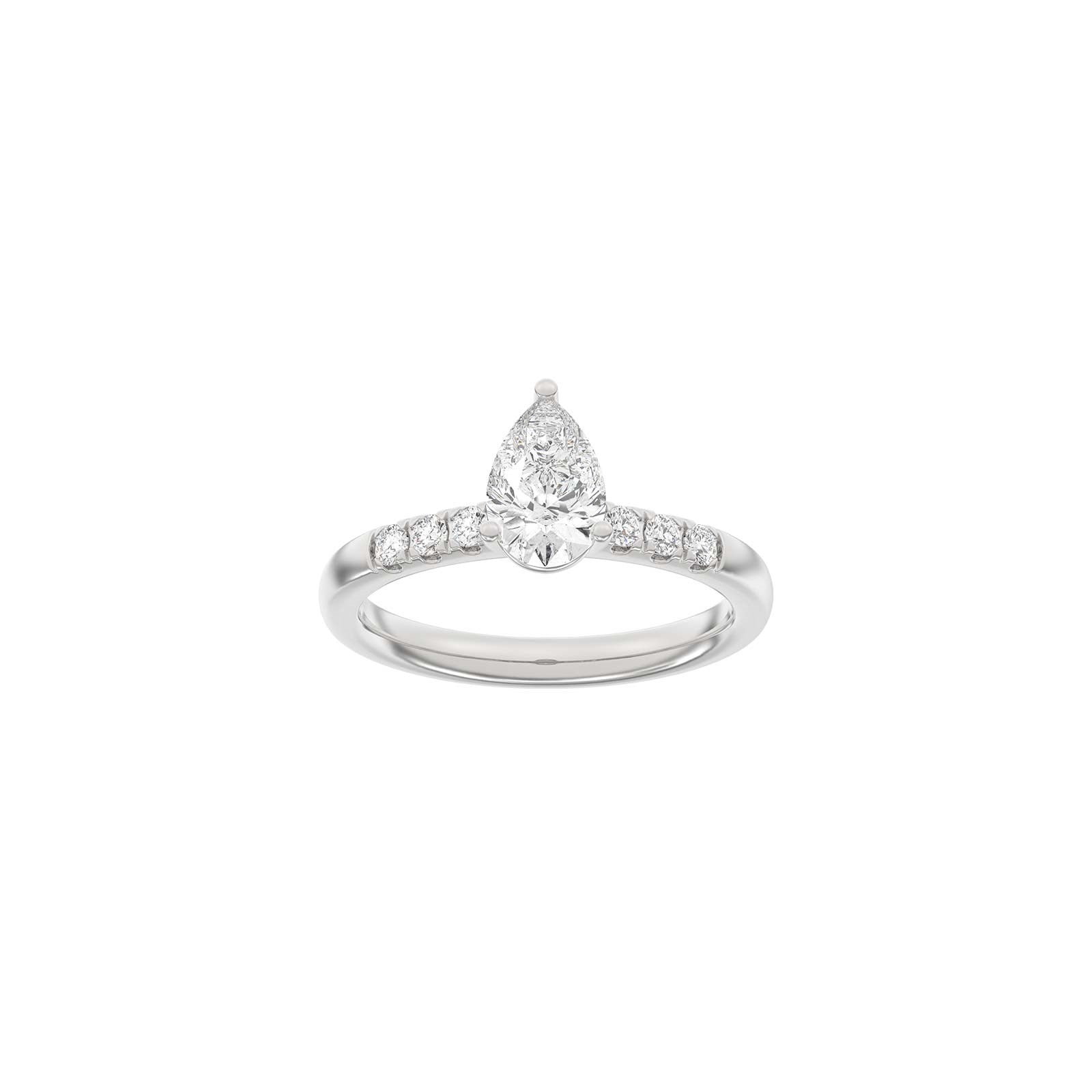 LUXURY Classic dråbe 14kt. guldring m. lab grown diamant 1,2ct TW/VS2