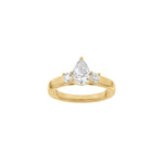 LUXUS Klassischer Tropfen 14kt. Goldring mit Lab. G. Durchmesser 1,33ct TW/VS2