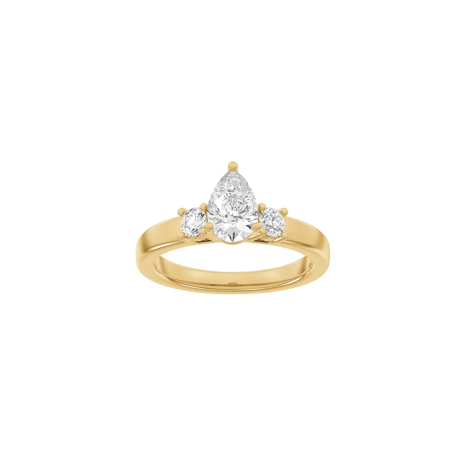 LUXURY Classic dråbe 14kt. guldring m. lab grown diamant 1,33ct TW/VS2