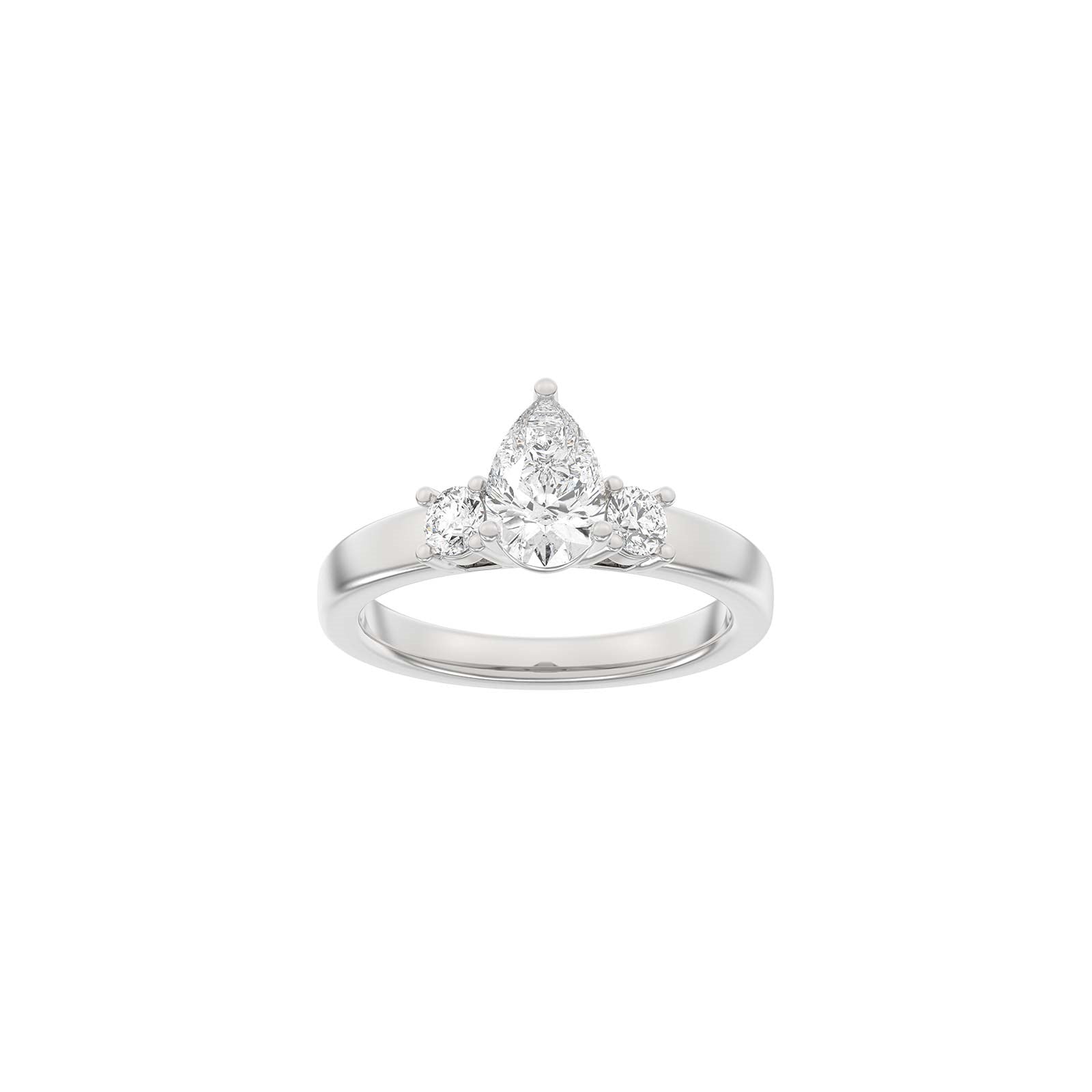 LUXURY Classic Tropfen 14kt. Goldring m. Lab Grown Diamant 1,33ct TW/VS2