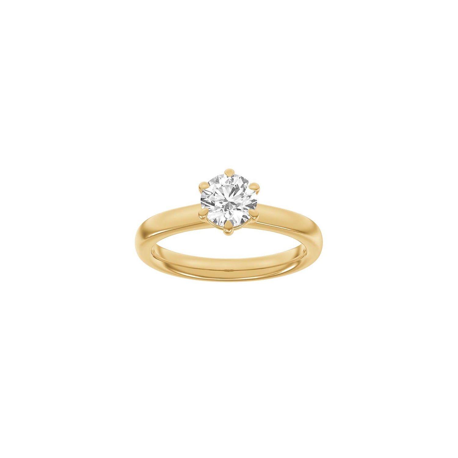 LUXURY Modern rund 14kt. Goldring m. Lab Grown Diamant 1,0ct TW/VS2 - 50 / Rotgold